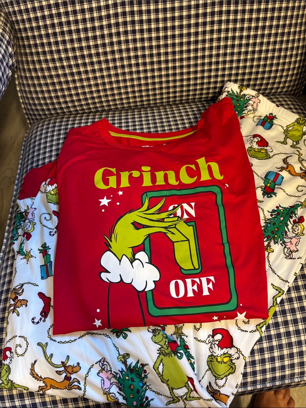 Dr. Seuss Grinch Red and Green Pajama Set